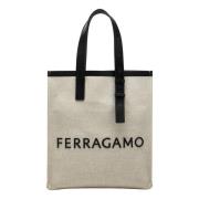 Stijlvolle Handtas voor Media Items Salvatore Ferragamo , Beige , Here...