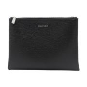 Zwarte leren zakken met ritssluiting Alexander McQueen , Black , Dames