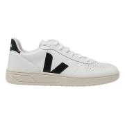 Witte Zwarte Ronde Neus Sneakers Veja , White , Dames