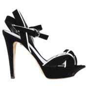 Pre-owned Suede heels Sergio Rossi Pre-owned , Black , Dames