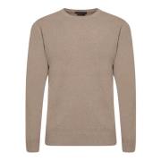 Beige Gebreide Trui Crew Neck Sweater Daniele Fiesoli , Beige , Heren