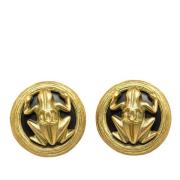 Pre-owned Metal earrings Chanel Vintage , Yellow , Dames