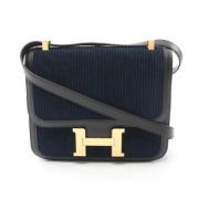 Pre-owned Corduroy shoulder-bags Hermès Vintage , Black , Dames