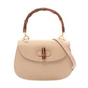 Pre-owned Leather gucci-bags Gucci Vintage , Beige , Dames