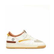 Geperforeerde Sneakers met Beige Leren Patch D.a.t.e. , Beige , Heren