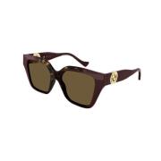 Stijlvolle zonnebril in zwart Gucci , Brown , Dames