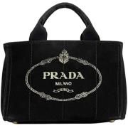 Pre-owned Canvas prada-bags Prada Vintage , Black , Dames