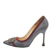 Pre-owned Satin heels Manolo Blahnik Pre-owned , Gray , Dames