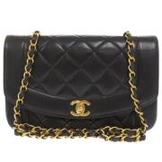 Pre-owned Leather chanel-bags Chanel Vintage , Black , Dames