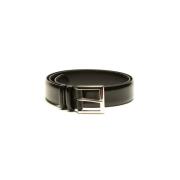 Zwarte Leren Riem Orciani , Black , Heren