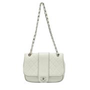 Pre-owned Leather chanel-bags Chanel Vintage , White , Dames