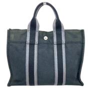 Pre-owned Canvas handbags Hermès Vintage , Blue , Dames