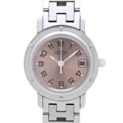 Pre-owned Metal watches Hermès Vintage , Pink , Dames