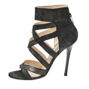 Pre-owned Suede sandals Jimmy Choo Pre-owned , Black , Dames