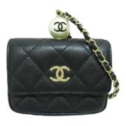 Pre-owned Leather chanel-bags Chanel Vintage , Black , Dames