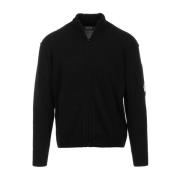 Zwarte Lamswol Ritsvest Sweaters C.p. Company , Black , Heren