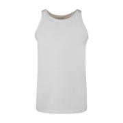 Witte Geribbelde Gebreide Tanktop Sportmax , White , Dames