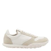 Witte Sneakers met Suède Details Jil Sander , Beige , Dames