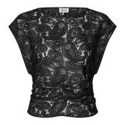 Mouwloze Top met Paisley Kant Baum und Pferdgarten , Black , Dames