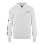 Witte hoodie met zwart logo lettering Emporio Armani EA7 , White , Her...