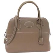 Pre-owned Leather handbags Hermès Vintage , Gray , Dames