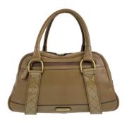 Pre-owned Leather handbags Burberry Vintage , Brown , Dames