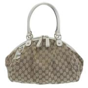 Pre-owned Canvas gucci-bags Gucci Vintage , Beige , Dames