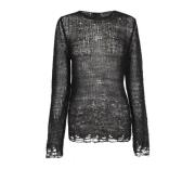 Onye, alpaca jersey, zijde en kasjmier zwart Cortana , Black , Dames