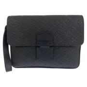 Pre-owned Leather clutches Louis Vuitton Vintage , Black , Dames