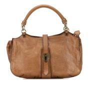 Pre-owned Leather handbags Burberry Vintage , Brown , Dames