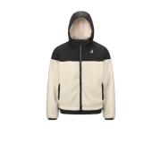 Winddichte Sherpa Jas met Nylonapplicaties K-Way , Beige , Heren