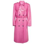 Pre-owned Leather outerwear Prada Vintage , Pink , Dames