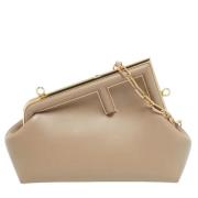 Pre-owned Leather fendi-bags Fendi Vintage , Beige , Dames