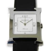 Pre-owned Stainless Steel watches Hermès Vintage , White , Heren