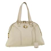 Pre-owned Leather shoulder-bags Yves Saint Laurent Vintage , White , D...