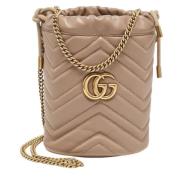 Pre-owned Leather gucci-bags Gucci Vintage , Beige , Dames