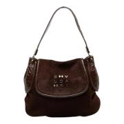 Pre-owned Suede shoulder-bags Bvlgari Vintage , Brown , Dames