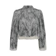 Zilveren Kant Blouse Co'Couture , Gray , Dames