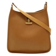 Pre-owned Leather shoulder-bags Hermès Vintage , Brown , Dames