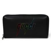 Pre-owned Leather wallets Gucci Vintage , Black , Dames