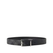 Omkeerbare Geruite Riem voor Mannen Burberry , Black , Heren