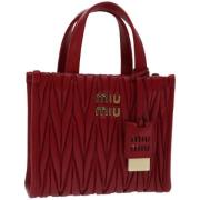 Pre-owned Leather handbags Miu Miu Pre-owned , Red , Dames