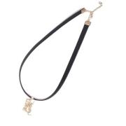 Pre-owned Leather necklaces Yves Saint Laurent Vintage , Black , Dames