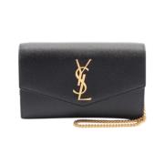 Pre-owned Leather handbags Yves Saint Laurent Vintage , Black , Dames