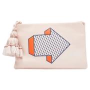 Pre-owned Leather clutches Anya Hindmarch Pre-owned , Beige , Dames