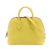 Pre-owned Leather handbags Hermès Vintage , Yellow , Dames