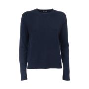 Pure Cashmere Ribgebreide Trui Aspesi , Blue , Dames