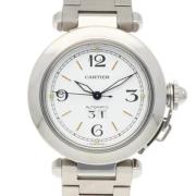 Pre-owned Stainless Steel watches Cartier Vintage , White , Dames