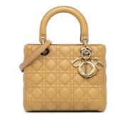 Pre-owned Leather dior-bags Dior Vintage , Beige , Dames