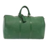 Pre-owned Leather travel-bags Louis Vuitton Vintage , Green , Dames